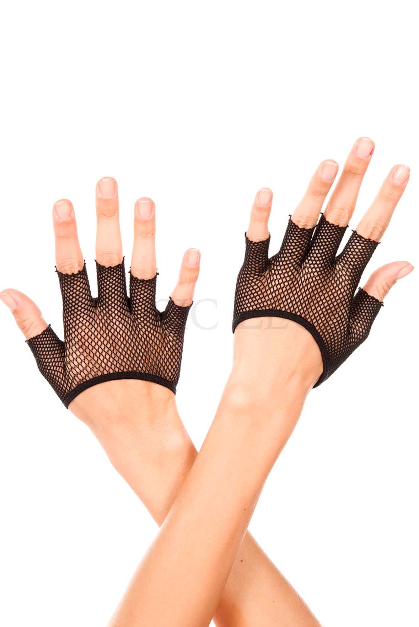 Short fingerless gloves