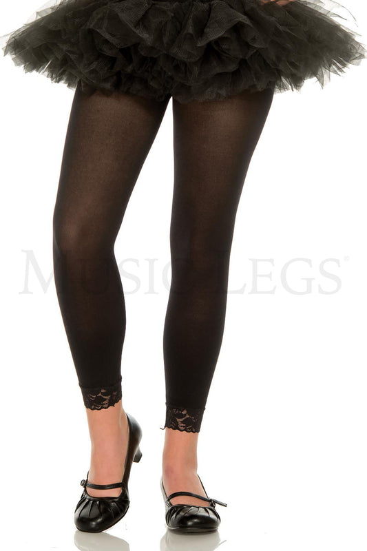 Girls opaque leggings withlace