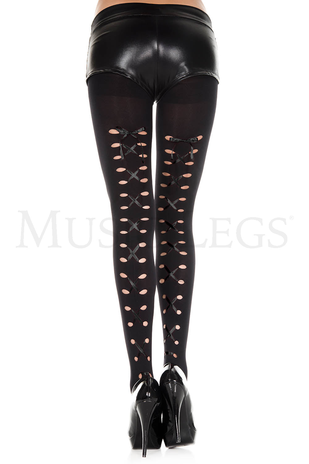 Back lace up pantyhose