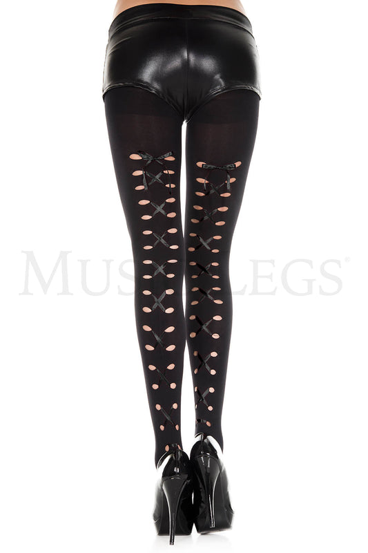 Back lace up pantyhose